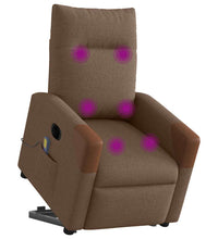 Elektrischer Massagesessel mit Aufstehhilfe Braun Stoff
