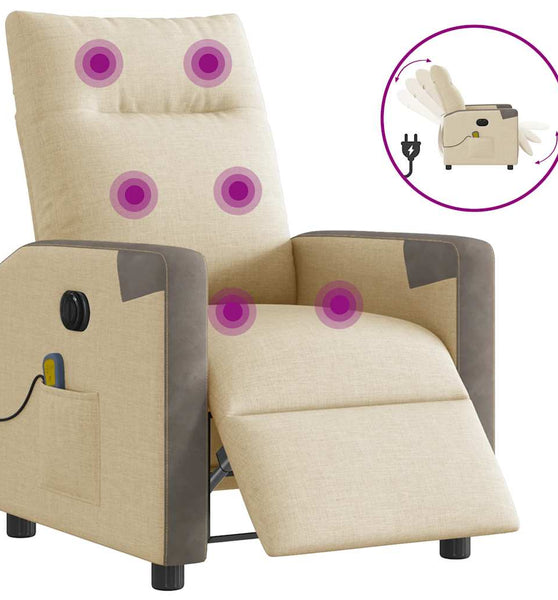 Massagesessel Elektrisch Creme Stoff