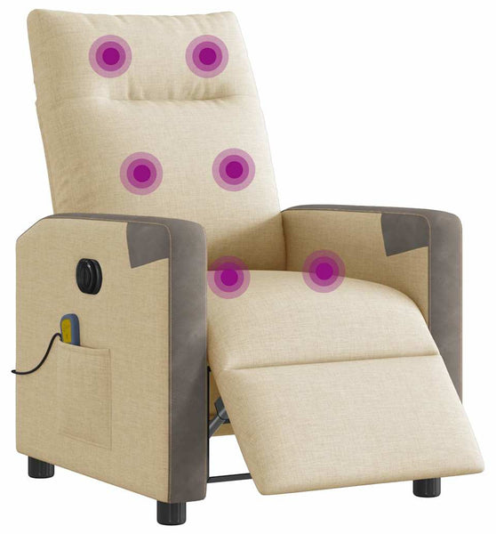 Massagesessel Elektrisch Creme Stoff