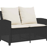 6-tlg. Garten-Sofagarnitur mit Kissen Schwarz Poly Rattan