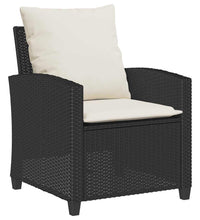 6-tlg. Garten-Sofagarnitur mit Kissen Schwarz Poly Rattan