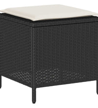 6-tlg. Garten-Sofagarnitur mit Kissen Schwarz Poly Rattan