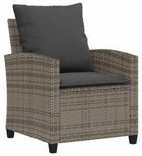6-tlg. Garten-Sofagarnitur mit Kissen Grau Poly Rattan