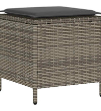 6-tlg. Garten-Sofagarnitur mit Kissen Grau Poly Rattan