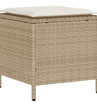 6-tlg. Garten-Sofagarnitur mit Kissen Beige Poly Rattan