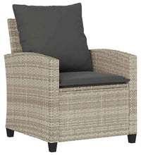6-tlg. Garten-Sofagarnitur mit Kissen Hellgrau Poly Rattan