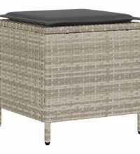6-tlg. Garten-Sofagarnitur mit Kissen Hellgrau Poly Rattan