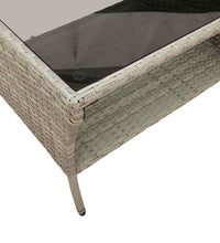 6-tlg. Garten-Sofagarnitur mit Kissen Hellgrau Poly Rattan