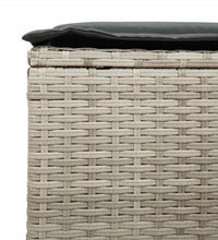 6-tlg. Garten-Sofagarnitur mit Kissen Hellgrau Poly Rattan