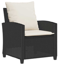 6-tlg. Garten-Sofagarnitur mit Kissen Schwarz Poly Rattan