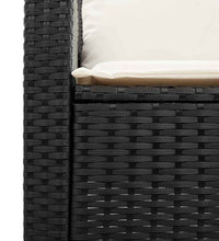 6-tlg. Garten-Sofagarnitur mit Kissen Schwarz Poly Rattan