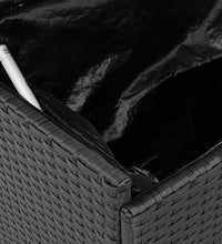 Gartentruhe mit Rollen Schwarz 110x55x73 cm Poly Rattan