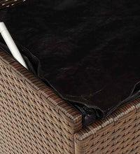 Gartentruhe mit Rollen Braun 110x55x73 cm Poly Rattan