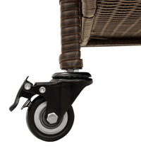 Gartentruhe mit Rollen Braun 110x55x73 cm Poly Rattan