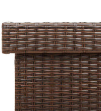 Gartentruhe mit Rollen Braun 110x55x73 cm Poly Rattan