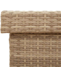 Gartentruhe mit Rollen Beige 110x55x73 cm Poly Rattan