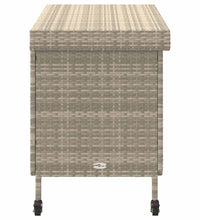 Gartentruhe mit Rollen Hellgrau 110x55x73 cm Poly Rattan