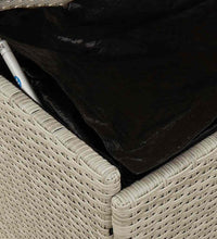 Gartentruhe mit Rollen Hellgrau 110x55x73 cm Poly Rattan