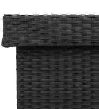 Gartentruhe mit Rollen Schwarz 160x55x75 cm Poly Rattan