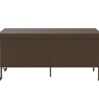 Gartentruhe mit Rollen Braun 160x55x75 cm Poly Rattan
