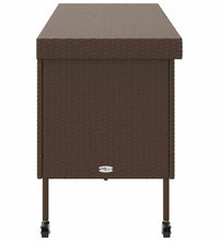 Gartentruhe mit Rollen Braun 160x55x75 cm Poly Rattan