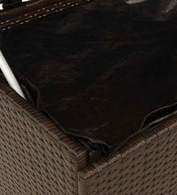 Gartentruhe mit Rollen Braun 160x55x75 cm Poly Rattan