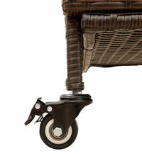 Gartentruhe mit Rollen Braun 160x55x75 cm Poly Rattan