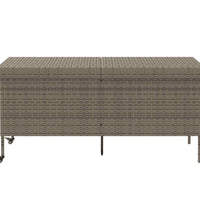 Gartentruhe mit Rollen Grau 160x55x75 cm Poly Rattan