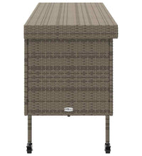 Gartentruhe mit Rollen Grau 160x55x75 cm Poly Rattan