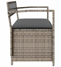 Gartenbank mit Stauraum und Kissen Grau Poly Rattan