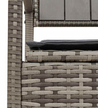 Gartenbank mit Stauraum und Kissen Grau Poly Rattan