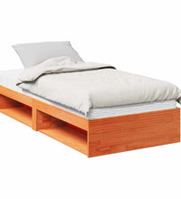 Tagesbett mit Matratze Wachsbraun 90x190 cm Massivholz Kiefer