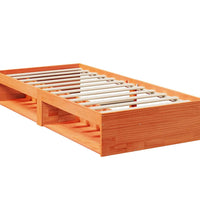 Tagesbett mit Matratze Wachsbraun 90x190 cm Massivholz Kiefer