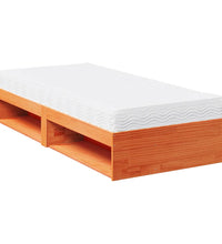 Tagesbett mit Matratze Wachsbraun 90x190 cm Massivholz Kiefer