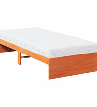 Tagesbett mit Matratze Wachsbraun 90x190 cm Massivholz Kiefer