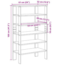 Schuhregal Weiß 61x32x105 cm Holzwerkstoff