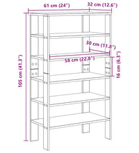 Schuhregal Betongrau 61x32x105 cm Holzwerkstoff