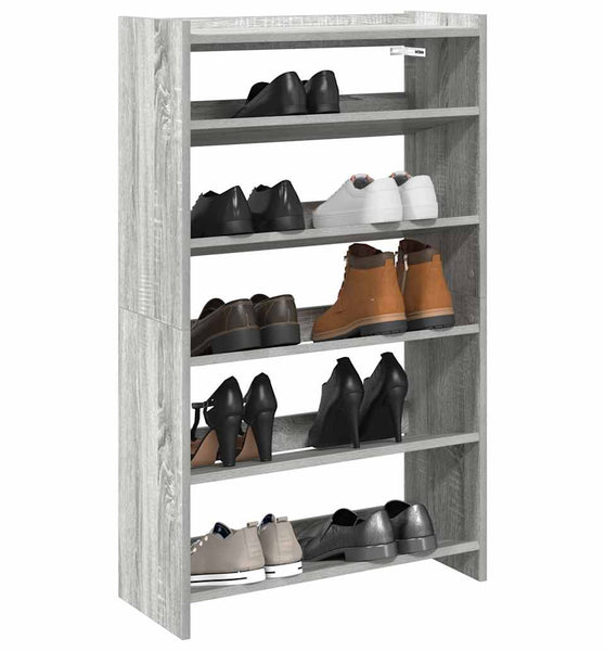 Schuhregal Grau Sonoma 60x25x100 cm Holzwerkstoff