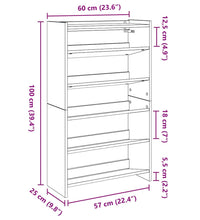Schuhregal Altholz-Optik 60x25x100 cm Holzwerkstoff