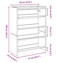 Schuhregal Weiß 80x25x61,5 cm Holzwerkstoff