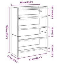 Schuhregal Schwarz 80x25x61,5 cm Holzwerkstoff