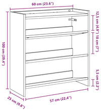 Schuhregal Sonoma-Eiche 60x25x62 cm Holzwerkstoff