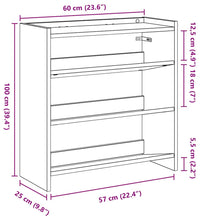 Schuhregal Betongrau 60x25x62 cm Holzwerkstoff