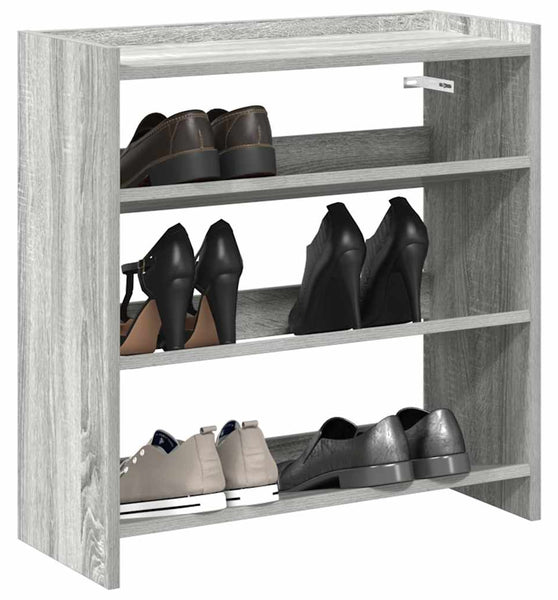 Schuhregal Grau Sonoma 60x25x62 cm Holzwerkstoff