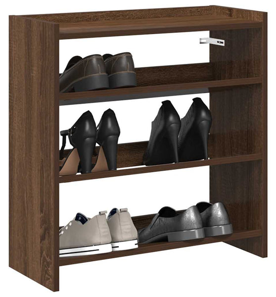 Schuhregal Braun Eichen-Optik 60x25x62 cm Holzwerkstoff