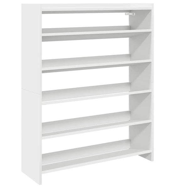 Schuhregal Weiß 80x25x100 cm Holzwerkstoff