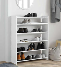 Schuhregal Weiß 80x25x100 cm Holzwerkstoff