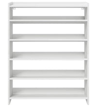 Schuhregal Weiß 80x25x100 cm Holzwerkstoff