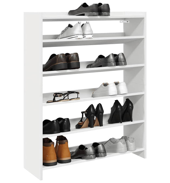 Schuhregal Weiß 80x25x100 cm Holzwerkstoff