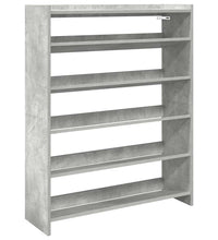 Schuhregal Betongrau 80x25x100 cm Holzwerkstoff